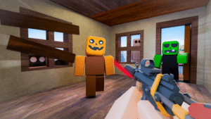 Gameplay Proteja a Casa de Monstros Roblox com amigos