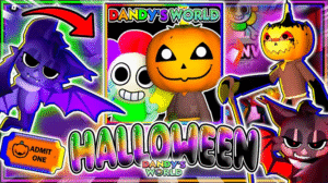 Novos toons e skins com tema de Halloween do jogo Dandy's World, incluindo uma múmia e um espantalho.